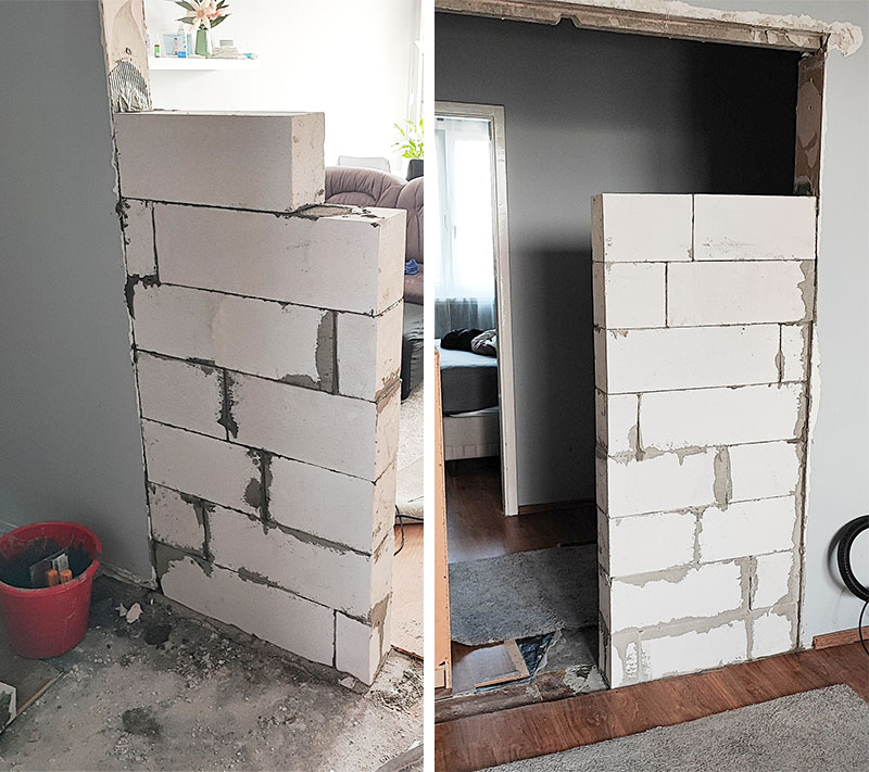 Ytong válaszfal építése