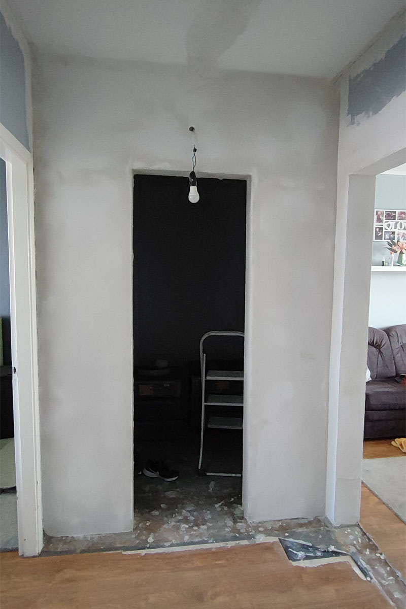 Ytong válaszfal készre glettelve